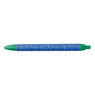 Popcorn anime groene cirkels blauwe inkt pen