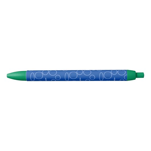 Popcorn anime groene cirkels blauwe inkt pen (Voorkant)