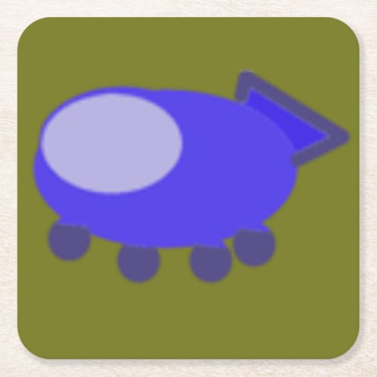 Popcorn Anime Puppy Ruimteschip Papier Onderzetter (Voorkant)