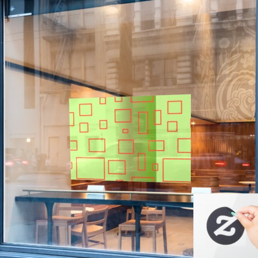 Popcorn Anime Rood Groene Box Abstract Raam Sticke Raamsticker (Cafe Raam)
