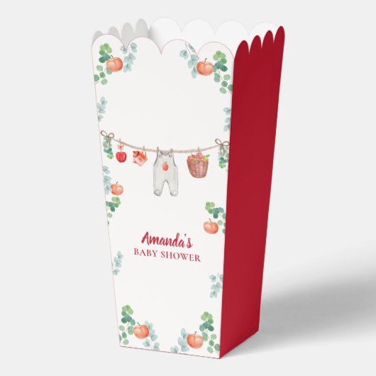 Popcorn Appeltuin Waslijn Baby Shower Bedankdoosjes (Voorkant)