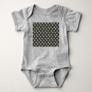 Popcorn Baby Bodysuit (donkergrijs en botergeel)