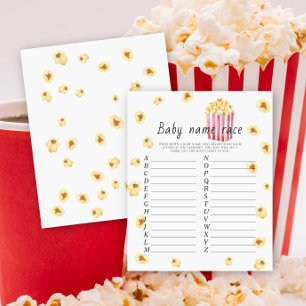 Popcorn baby shower - Baby naam race spel