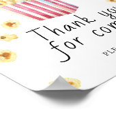 Popcorn baby shower - Bedankt voor je komst Poster (Hoek)