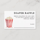 Popcorn Baby Shower Diaper Raffle Informatiekaartje (Voorkant)