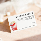 Popcorn Baby Shower Diaper Raffle Informatiekaartje