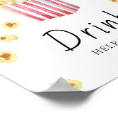 Popcorn baby shower - DRINKEN Poster (Hoek)