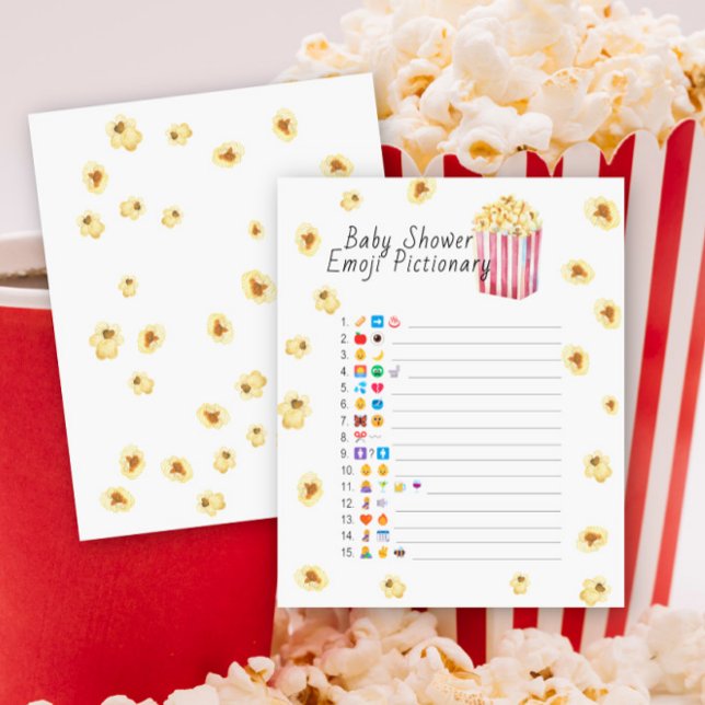 Popcorn baby shower emoji Pictionary spel (Creator heeft geüpload)
