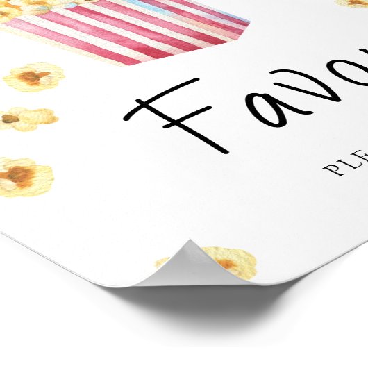 Popcorn baby shower - Favors Poster (Hoek)