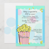 Popcorn Baby shower Kaart (Voorkant / Achterkant)