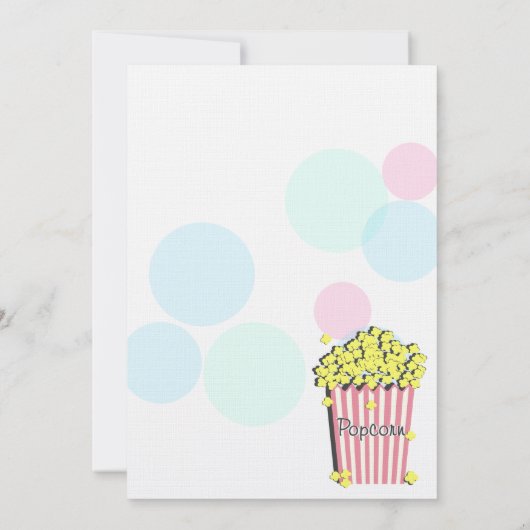 Popcorn Baby shower Kaart (Achterkant)