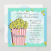 Popcorn Baby shower Kaart (Voorkant / Achterkant)