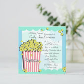 Popcorn Baby shower Kaart (Staand voorkant)
