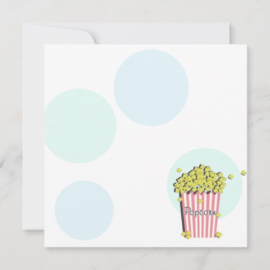 Popcorn Baby shower Kaart (Achterkant)