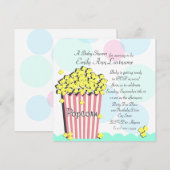 Popcorn Baby shower Kaart (Voorkant / Achterkant)