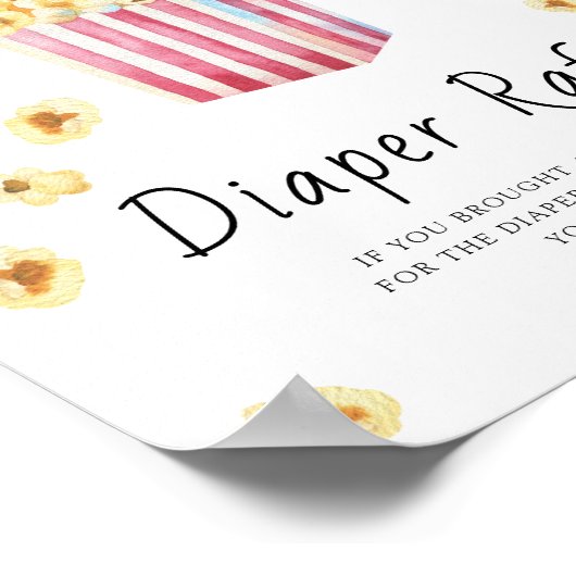Popcorn baby shower - luier raffle poster (Hoek)