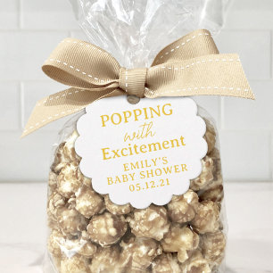 Popcorn Baby shower Popping met opwinding Bedankjes Labels