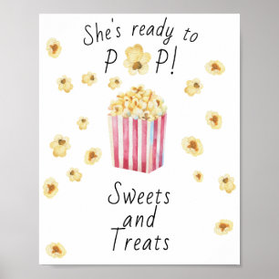 Popcorn baby shower - snoep en lekkernijen poster