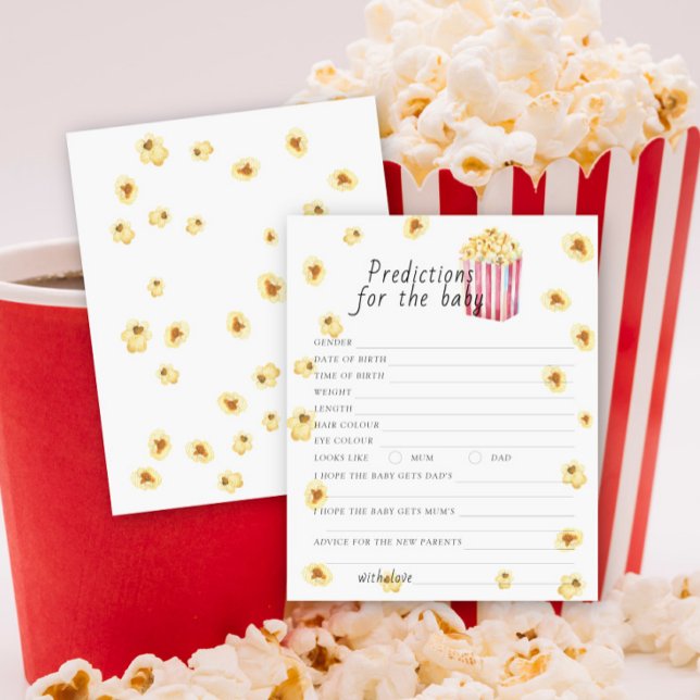 Popcorn baby shower Voorspellingen en advies baby (Creator heeft geüpload)
