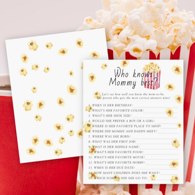 Popcorn baby shower Wie kent mama het beste spel (Creator heeft geüpload)