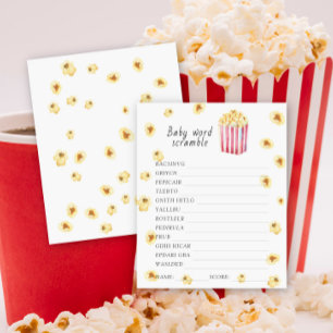 Popcorn baby shower Word scramble spel