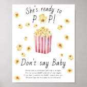 Popcorn baby shower - Zeg niet baby Poster (Voorkant)