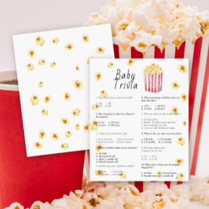 Popcorn - Baby Trivia   Baby shower spel