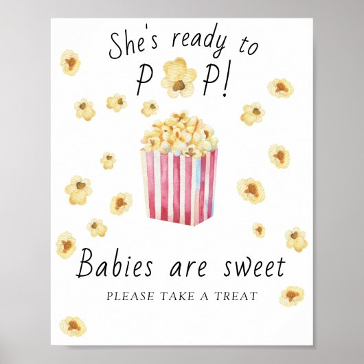 Popcorn babyfeest - Baby's zijn lief Poster (Voorkant)