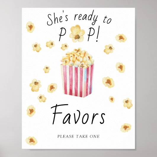 Popcorn babyfeest - Cadeautjes Poster (Voorkant)