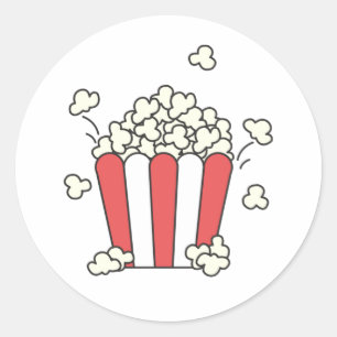 Popcorn Bag of Popcorn Cinema Fast Food Tasty Food Ronde Sticker