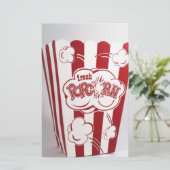 Popcorn Bag red Vintage Briefpapier (Staand voorkant)