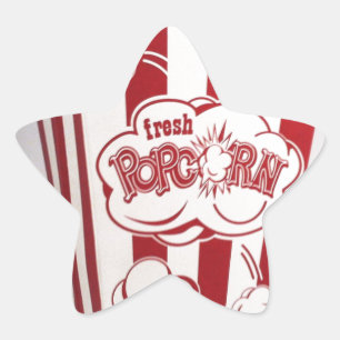 Popcorn Bag red Vintage Ster Sticker