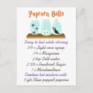 Popcorn Balls Recipe Briefkaart