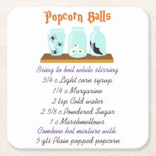 Popcorn Balls Recipe Kartonnen Onderzetters
