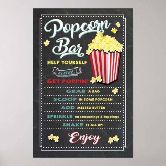 Popcorn Bar Bord Poster (Voorkant)