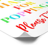 Popcorn Bar Bord Rainbow Confetti Poster (Hoek)