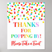 Popcorn Bar Bord Rainbow Confetti Poster (Voorkant)