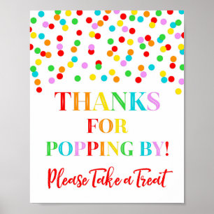 Popcorn Bar Bord Regenboog Confetti Poster