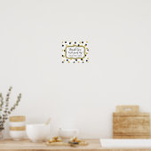 Popcorn Bar Bordje Wit Zwart Goud Confetti Poster (Keuken)
