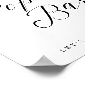 Popcorn Bar Chic Bruilofts- of Trouwfeestbord Poster (Hoek)