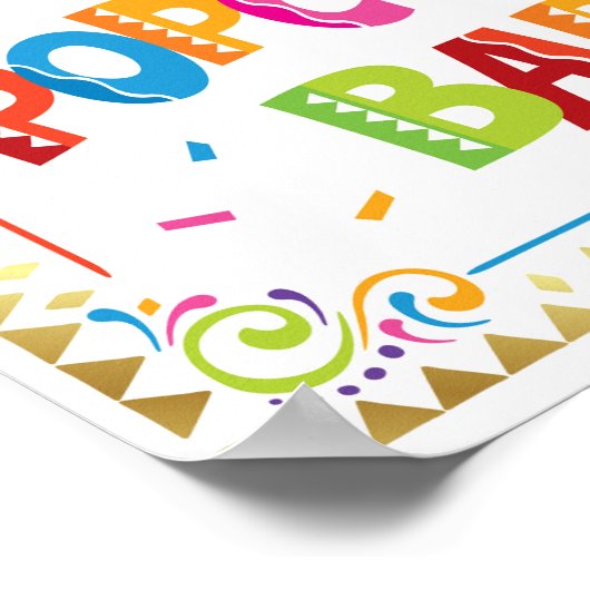 POPCORN BAR Fiesta Party Sign Print (Hoek)