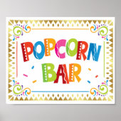 POPCORN BAR Fiesta Party Sign Print (Voorkant)