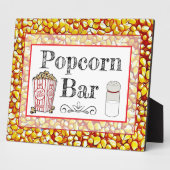 Popcorn Bar Huwelijk of Baby Shower Bord Fotoplaat (Zijkant)