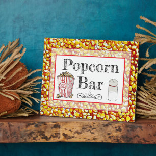 Popcorn Bar Huwelijk of Baby Shower Bord Fotoplaat