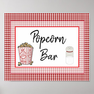 Popcorn Bar Huwelijk of Baby Shower Bord Poster