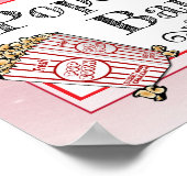 Popcorn Bar Huwelijk Rood Bord Poster (Hoek)