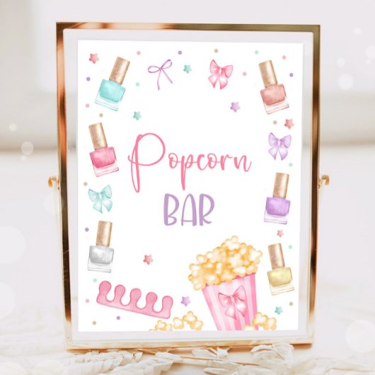 Popcorn Bar Mani-Pedi Party Manicure Pedicure Girl Poster