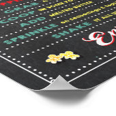 Popcorn Bar Menu Feestbord Sign Poster (Hoek)