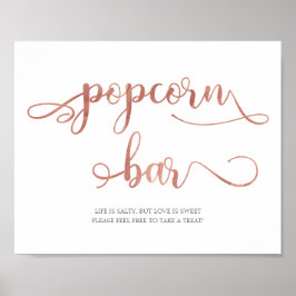 Popcorn Bar | Roos Gold White Popular Weddenschap Poster