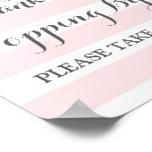 Popcorn Bar Sign Roze Flowers Stripes Poster (Hoek)